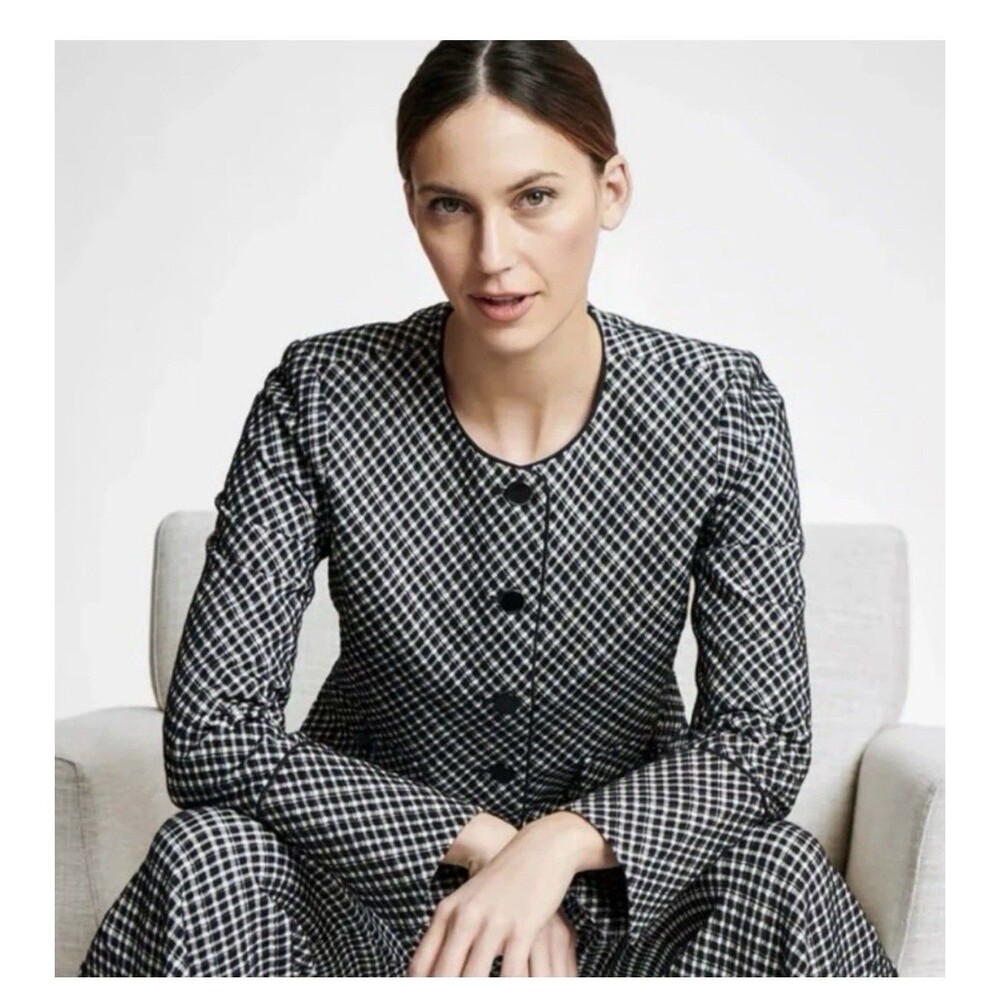 NEW SPANX Ponte Lady Blazer Jacket Size XL classic black plaid gingham NWT
